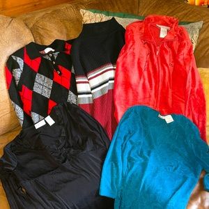 Lot of 5 med long sleeve and 3/4 length Sleeve tops. Alfred Dunner etc.